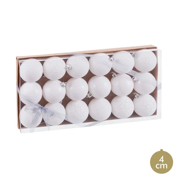 Eglītes rotājumi Balts Plastmasa Ø 4 cm (18 gb.)