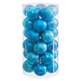 Joulupallot Sininen Muovinen Ø 6 cm (30 osaa)