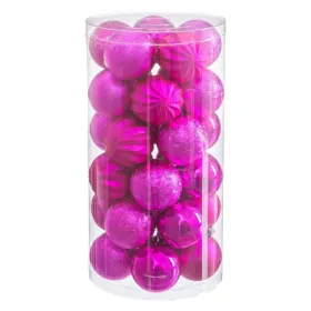 Joulupallot Fuksia Muovinen Ø 6 cm (30 osaa)