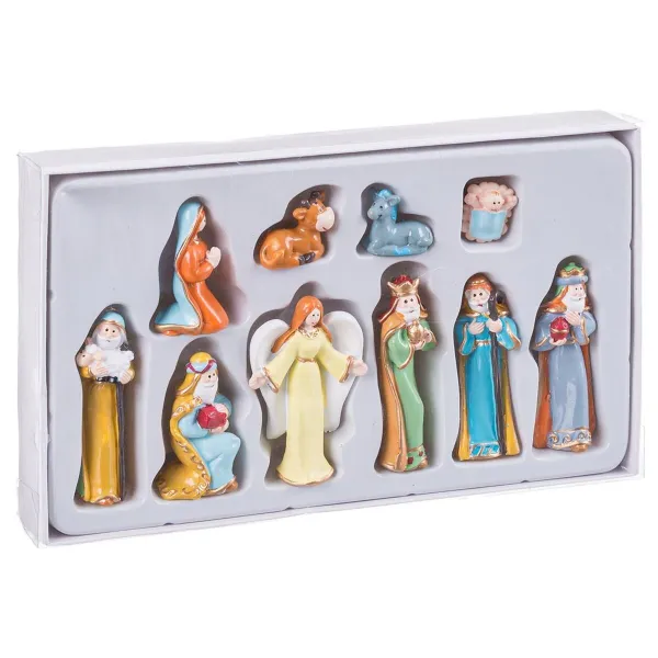Kalėdų prakartėlės scena Spalvotas Derva Gimimas / Betliejus 20 x 12 x 3 cm