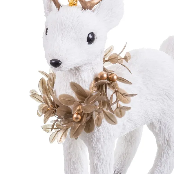 Kalėdų papuošalai Balta Auksas Elnias 19 x 10 x 27 cm