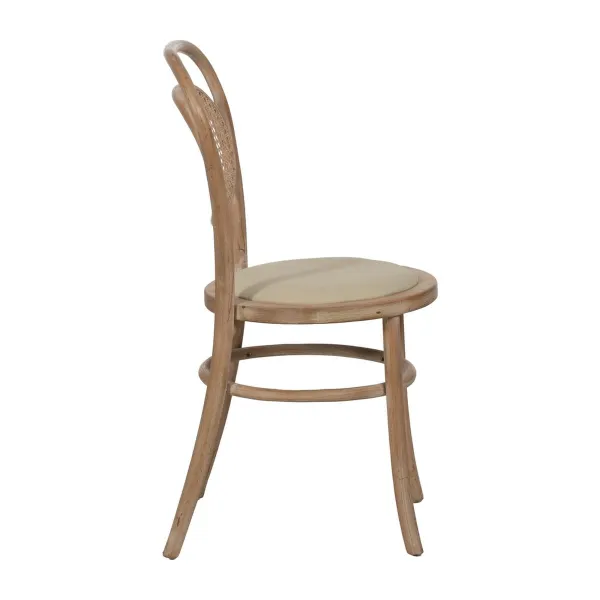 Ruokatuoli Beige Luonnollinen Kumipuu Puuvilla Polyesteri 41 x 41 x 89 cm