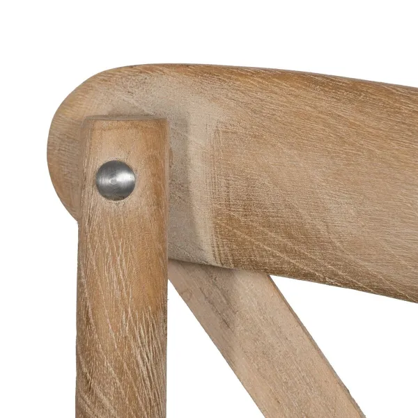 Dining Chair Beige Natural Rubber wood Cotton Polyester 44 x 42 x 88 cm