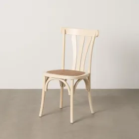Valgomojo kėdė Kreminė Natūralus Rotangas Guobos mediena 48 x 47 x 88,5 cm