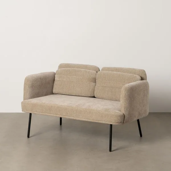 Sofa Black Beige 127 x 72 x 73 cm
