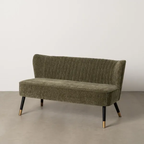 Sohva Musta Vihreä Kullattu 134 x 74 x 70 cm
