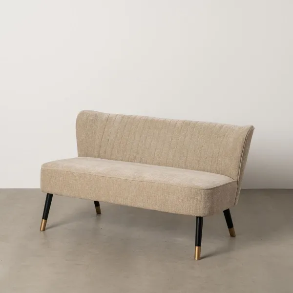 Sofa Black Beige Golden 134 x 74 x 70 cm