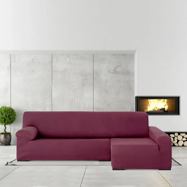 Right long arm chaise longue cover Eysa ULISES Burgundy 170 x 110 x 310 cm