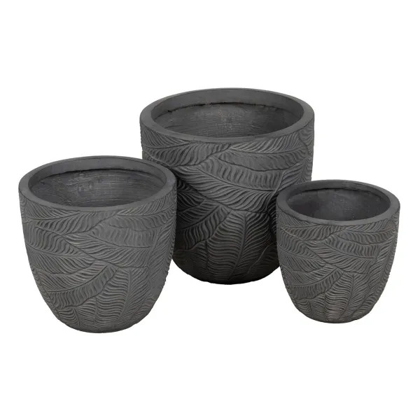 Set of Planters Grey 37 x 37 x 35 cm (3 Units)