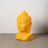 Sculpture Yellow Resin Buddha 60,5 x 56 x 108 cm