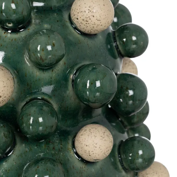 Vase White Green Ceramic 24 x 24 x 31,5 cm