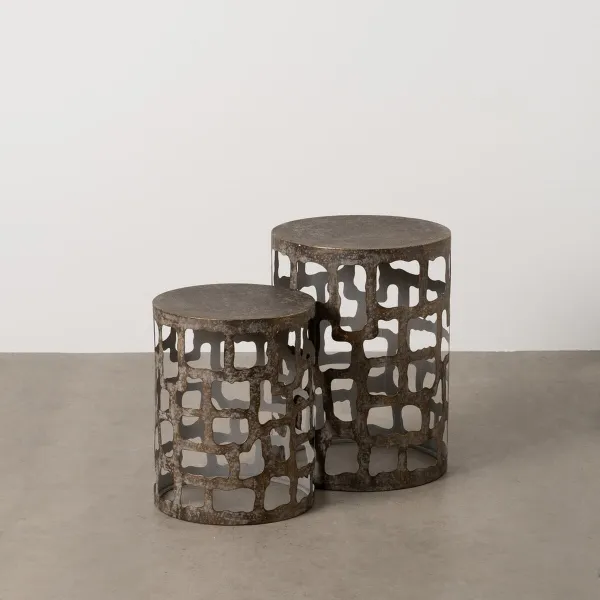 Set of 2 tables Golden 40,5 x 40,5 x 55 cm 40,5x40,5x55 cm (2 Units)