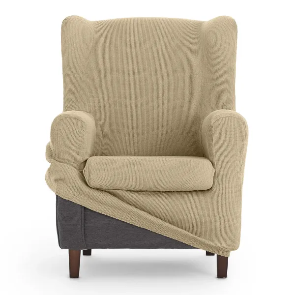 Wingback chair cover Eysa ULISES Beige 80 x 100 x 90 cm