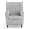 Wingback chair cover Eysa ULISES Pearl Gray 80 x 100 x 90 cm