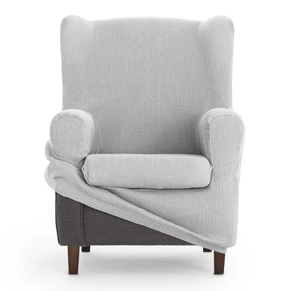 Wingback chair cover Eysa ULISES Pearl Gray 80 x 100 x 90 cm