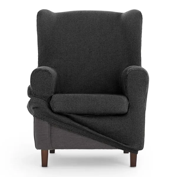 Wingback chair cover Eysa ULISES Dark grey 80 x 100 x 90 cm