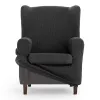 Wingback chair cover Eysa ULISES Dark grey 80 x 100 x 90 cm