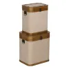Arkkusetti Ruskea Beige Polyesteri Haapapuu 40 x 30 x 45 cm (2 osaa)