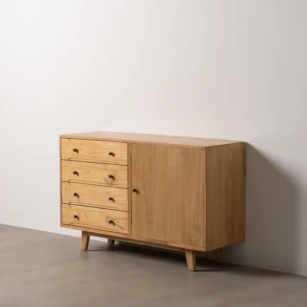 Sideboard Natural Wood 130 x 40 x 80 cm