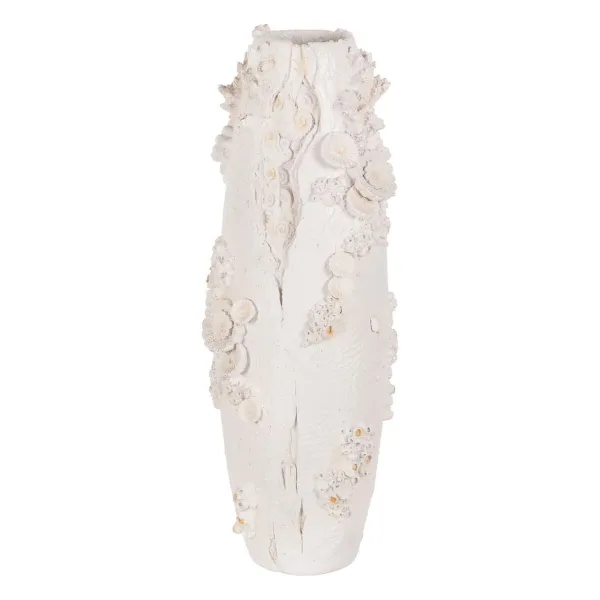 Vase White Polyresin 24 x 24 x 60 cm