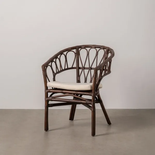 ēdamistabas krēsls Balts Brūns Rotangpalma 58 x 59 x 78 cm