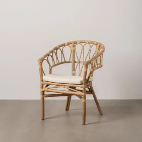 Valgomojo kėdė Balta Medus Rotangas 58 x 59 x 78 cm