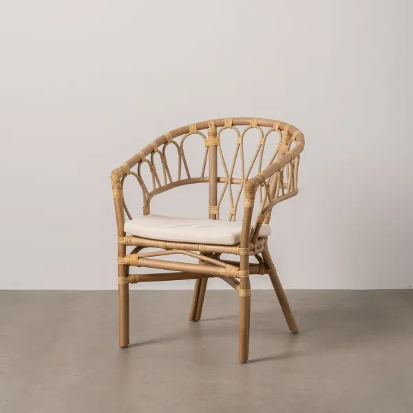 ēdamistabas krēsls Balts Medus Rotangpalma 58 x 59 x 78 cm