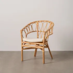 Valgomojo kėdė Balta Natūralus Rotangas 58 x 59 x 78 cm