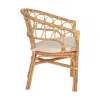 ēdamistabas krēsls Balts Dabisks Rotangpalma 58 x 59 x 78 cm