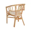Dining Chair White Natural Rattan 58 x 59 x 78 cm