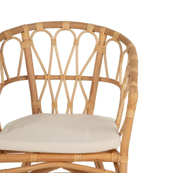 Dining Chair White Natural Rattan 58 x 59 x 78 cm