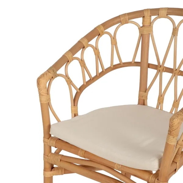 Dining Chair White Natural Rattan 58 x 59 x 78 cm