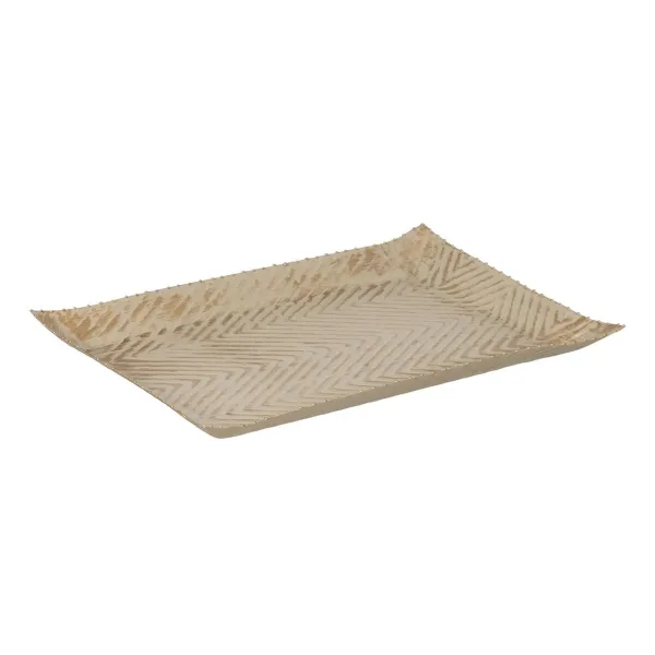 Декоративный поднос Бежевый Позолоченный 36 x 23 x 2 cm