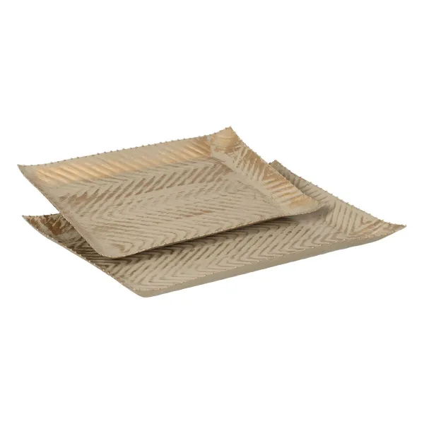 Декоративный поднос Бежевый Позолоченный 36 x 23 x 2 cm