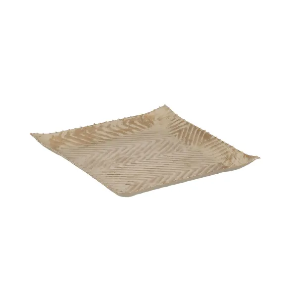 Декоративный поднос Бежевый Позолоченный 26 x 26 x 2 cm