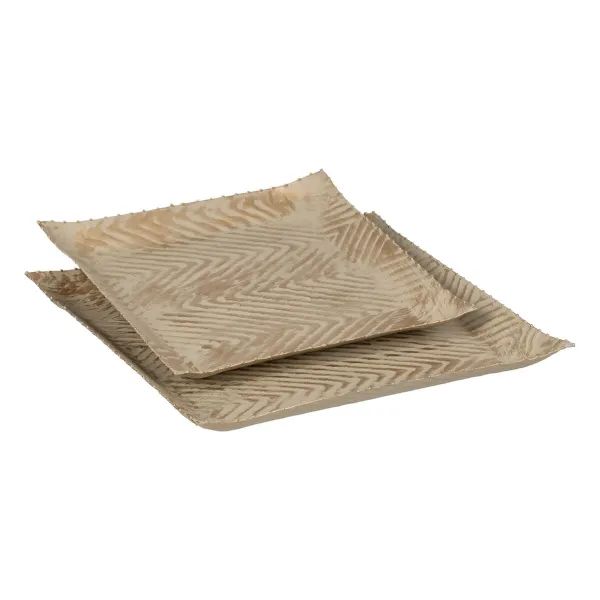 Декоративный поднос Бежевый Позолоченный 26 x 26 x 2 cm