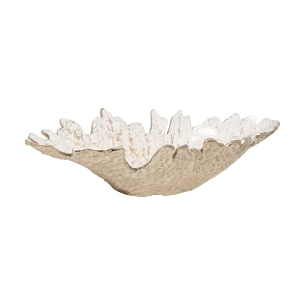 Centerpiece White Champagne Aluminium 62 x 19 x 13,5 cm