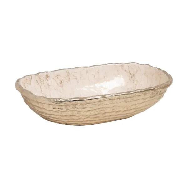 Puošmena Balta Šampanas Aliuminis 39 x 23,25 x 9,5 cm