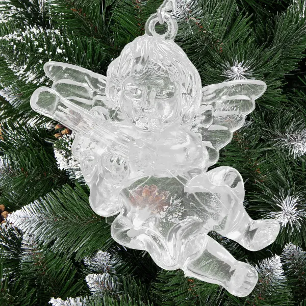 Christmas tree decoration angel pendant 6cm acrylic, 4 pcs