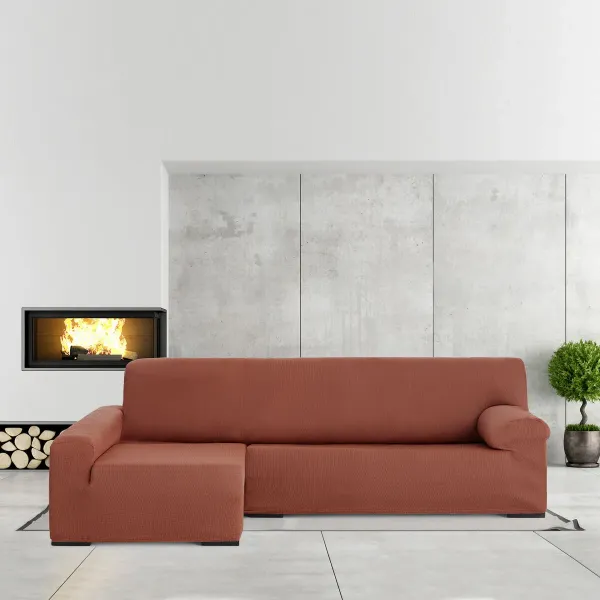 Right short arm chaise longue cover Eysa ULISES Brown 170 x 110 x 310 cm