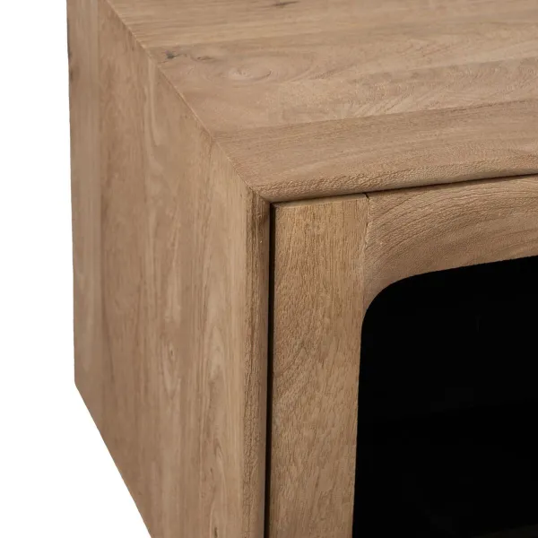 TV furniture BURNIE Black Natural 180 x 40,5 x 48 cm
