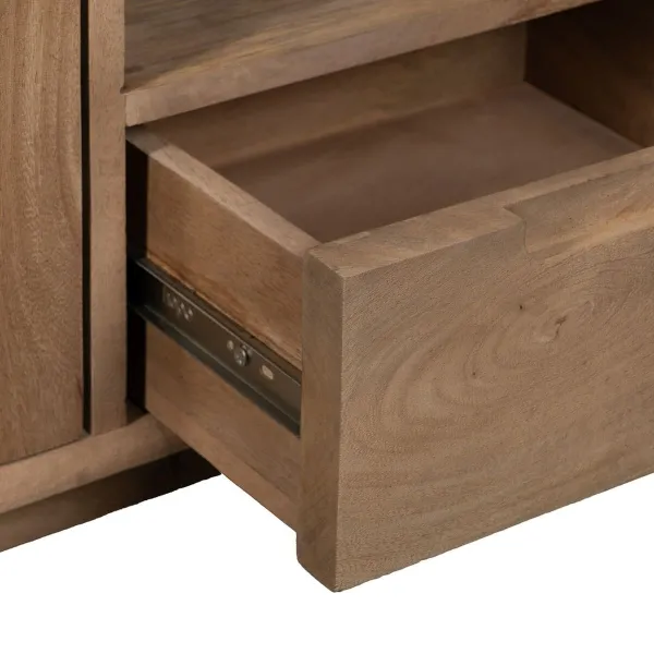 TV furniture BURNIE Black Natural 180 x 40,5 x 48 cm