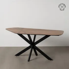 Valgomojo stalas Juoda Natūralus Geležis 178 x 80 x 77 cm