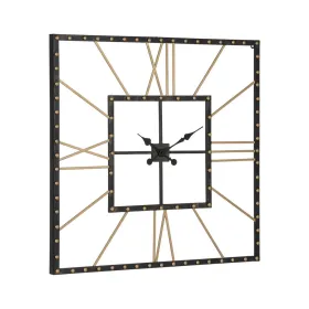 Wall Clock Black Golden Iron 80 x 3,5 x 80 cm