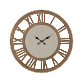 Wall Clock Natural Iron MDF Wood 68,5 x 4 x 68,5 cm