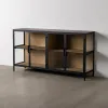 Display Stand Black Natural 150 x 38 x 80 cm
