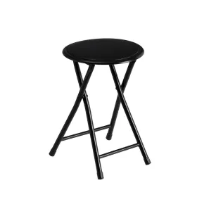 taburete Melns Poliuretāns PVC Dzelzs 30 x 30 x 45 cm