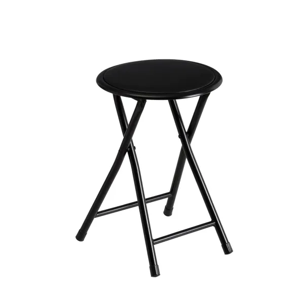 taburete Melns Poliuretāns PVC Dzelzs 30 x 30 x 45 cm