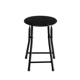 taburete Melns Poliuretāns PVC Dzelzs 30 x 30 x 45 cm