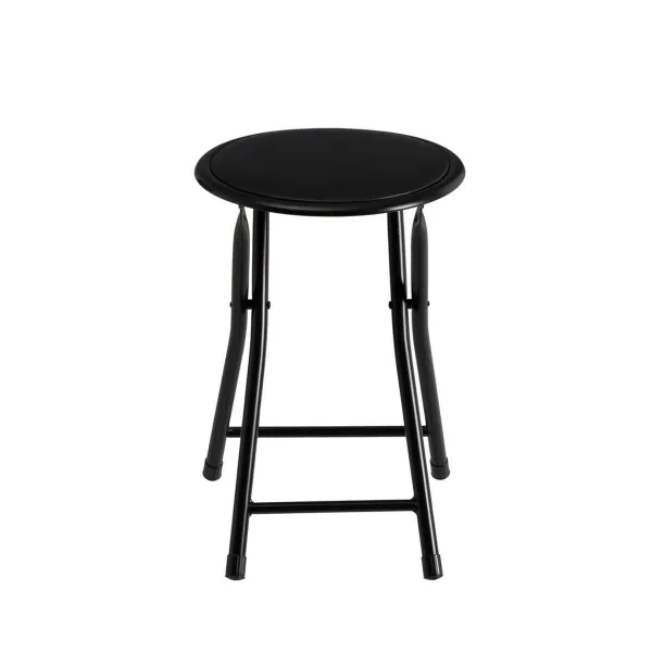Stool Black Polyurethane PVC Iron 30 x 30 x 45 cm